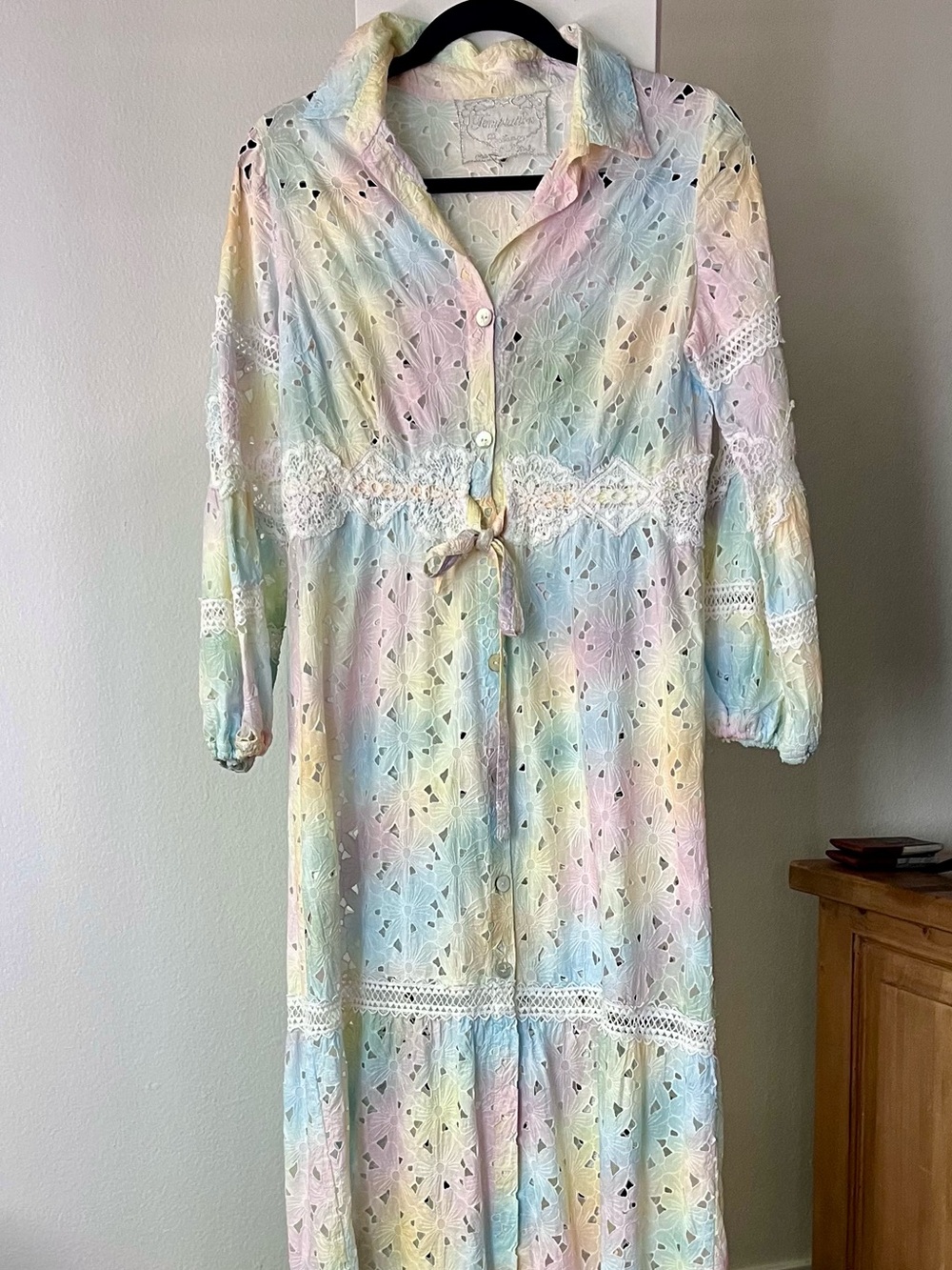 Temptation, Positano Tie-Dye Eyelet and Lace Maxi Dress - Picture 9 of 13
